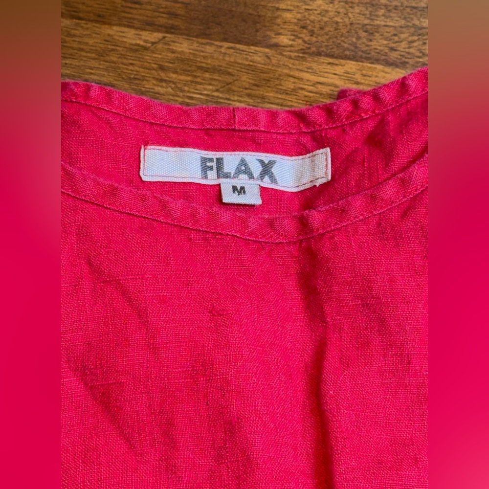 Flax Designs Linen Shift Patch Pockets Dress - image 3